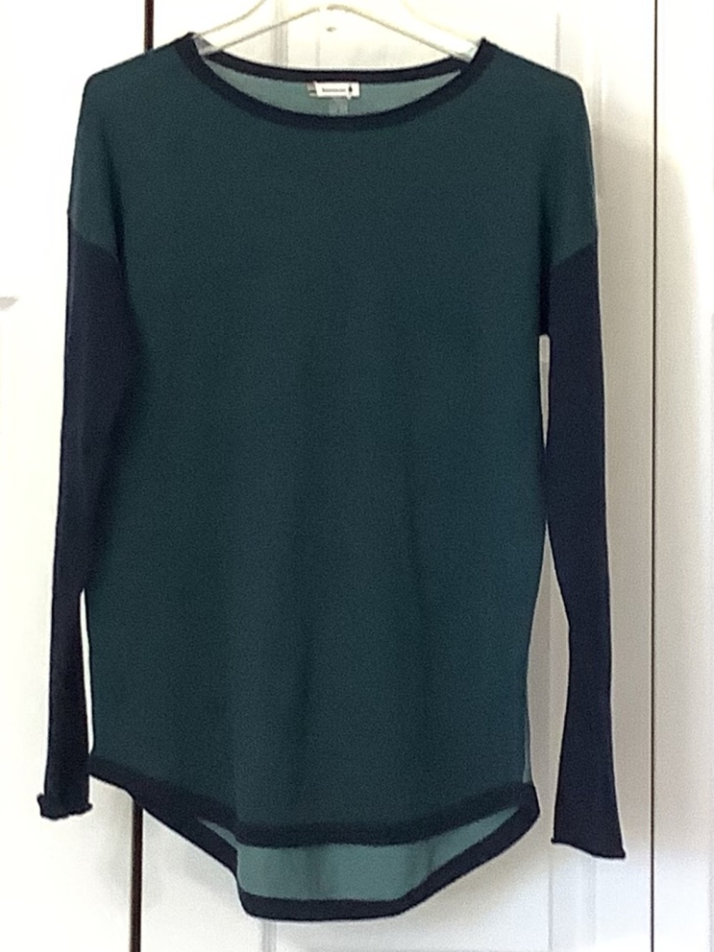 Smartwool Shadow Pine Color Block Sweater Small Blue Green